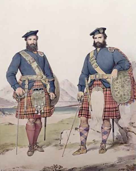 Two men in Highland dress by Kenneth Macleay