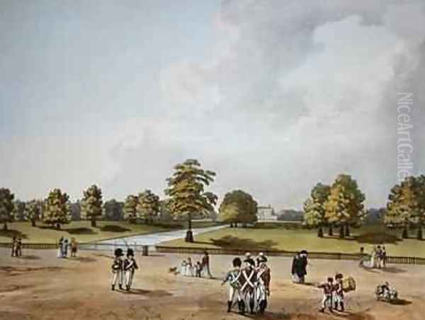 A View in St Jamess Park of Buckingham House Oil Painting by Mannskirsch, Franz Joseph