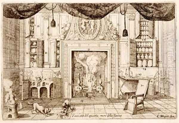 Interior Drawing room from Cornelio Meyer Nuovi Ritrovamenti 1696 Oil Painting by Cornelis Jansz Meyer