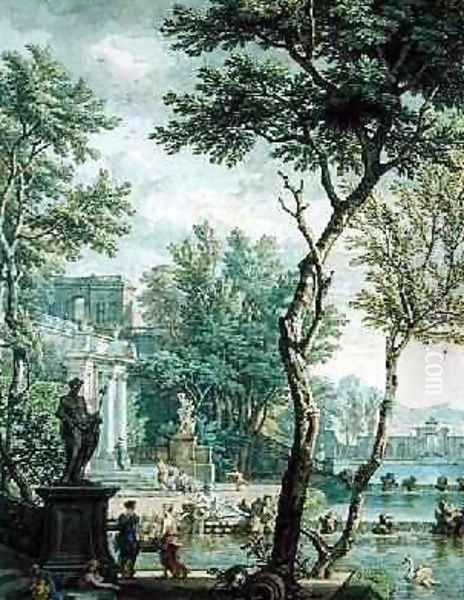 Ideal Palace and Park Oil Painting by Isaac de Moucheron