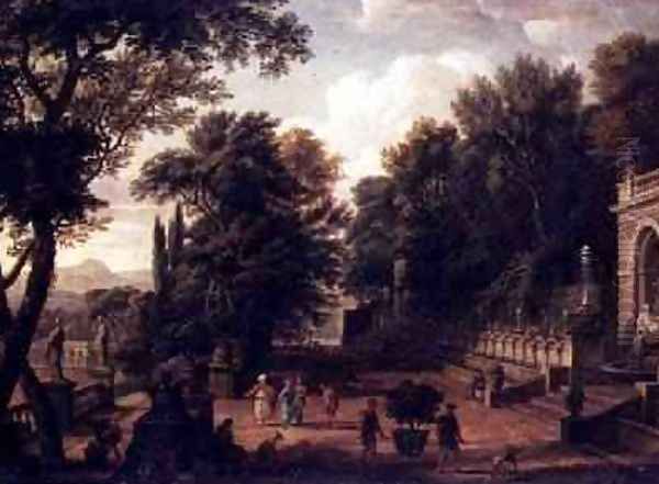 The Gardens at the Villa dEste Tivoli 1731 Oil Painting by Isaac de Moucheron