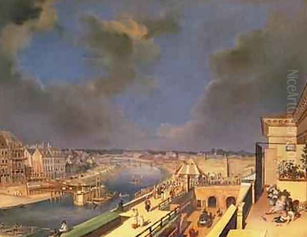 View of Vienna 1819 Oil Painting by F. de Maleck