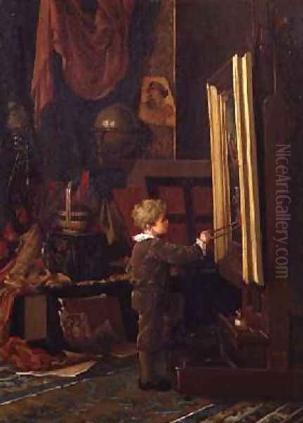 Finishing Touches 1879 Oil Painting by Florence Martin