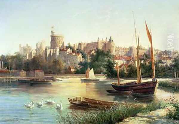 Windsor from the Thames Oil Painting by Robert W. Marshall