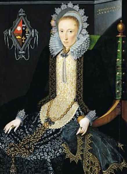 Portrait of Adriana van Nesse 1611 Oil Painting by Salomon Mesdach