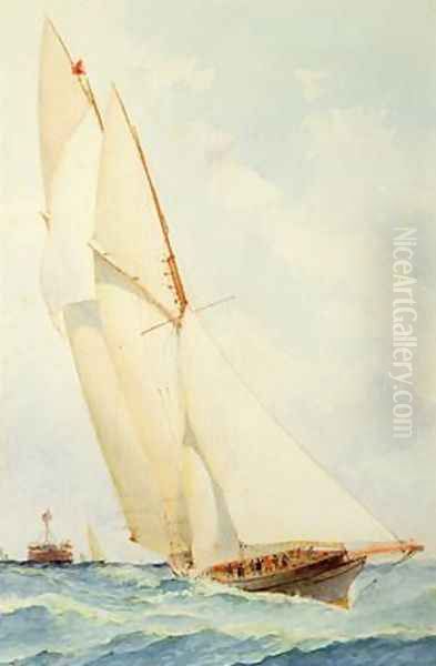 Schooner under Sail Oil Painting by Barlow Moore