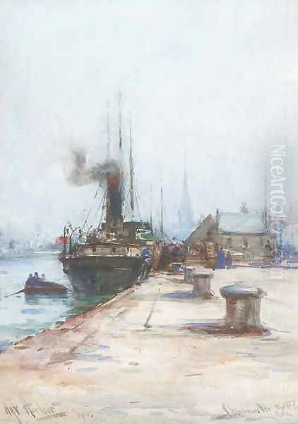 Ayr Harbour Oil Painting by James MacMaster