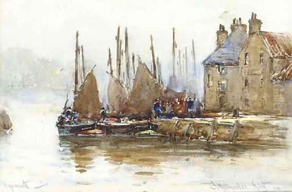 Unloading at the quayside Oil Painting by James MacMaster