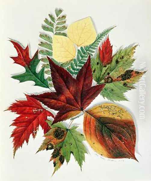 Autumn Leaves 1858 Oil Painting by Nina Moore