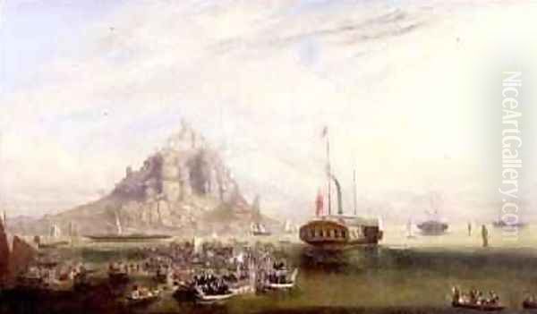 The Departure of Queen Victoria and Prince Albert from St Michaels Mount 1846 Oil Painting by J.G. Moyle