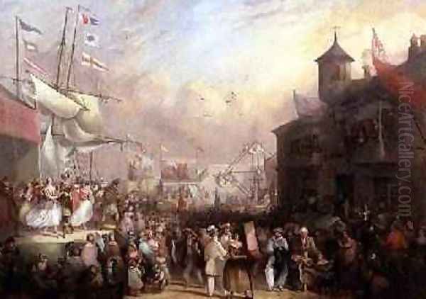 Quay Fair 1850 Oil Painting by J.G. Moyle