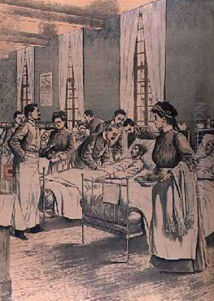 Visit to the Hospital from Le Petit Journal 24th May 1903 Oil Painting by P.H.G.V. Michel