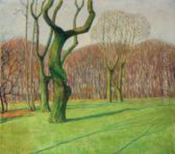 Spring Landscape Oil Painting by Ferdinand Hodler