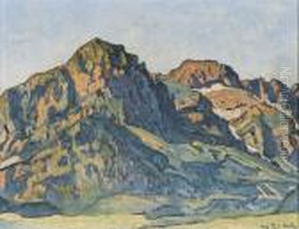 Les Dents Blanches Bei Champery Oil Painting by Ferdinand Hodler