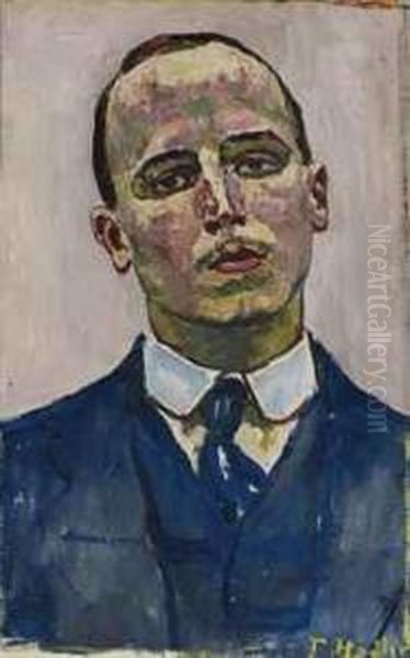 Bildnis Josef Muller Oil Painting by Ferdinand Hodler