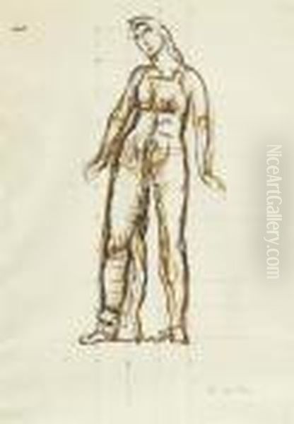 Study For Standing Woman Oil Painting by Ferdinand Hodler