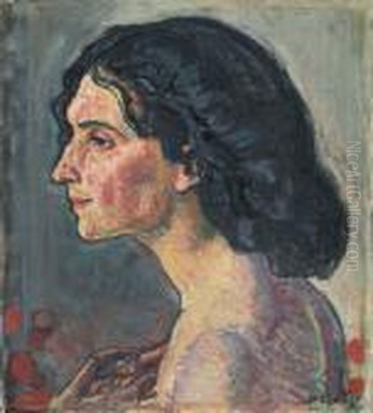 Giulia Leonardi- Italienne - Italienerin Oil Painting by Ferdinand Hodler