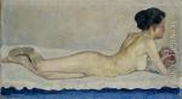 Liegender Frauenakt Oil Painting by Ferdinand Hodler