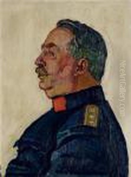 Portrait General Ulrich Wille Oil Painting by Ferdinand Hodler