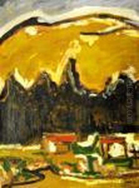 Mountain Landscape Oil Painting by Ferdinand Hodler