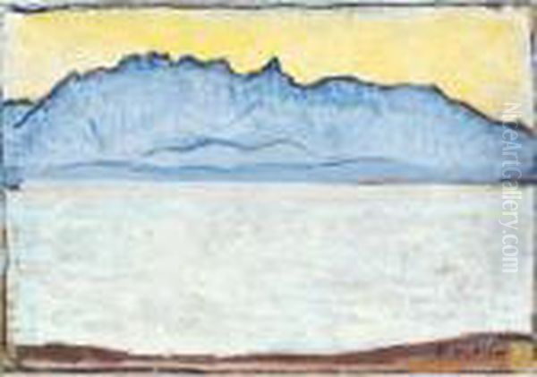 Stockhornkette Mit Thunersee Oil Painting by Ferdinand Hodler