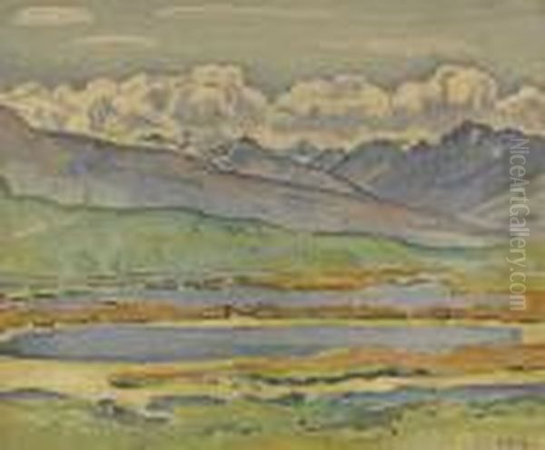 Teich Bei Montana. Oil Painting by Ferdinand Hodler