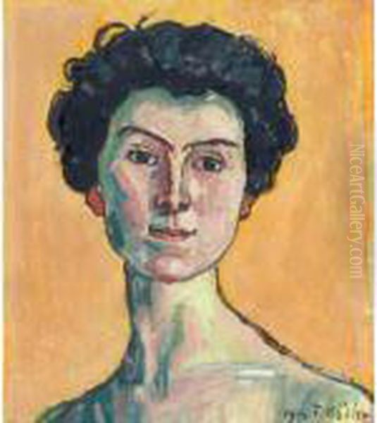 Portrait Of Clara Pasche-battie Oil Painting by Ferdinand Hodler