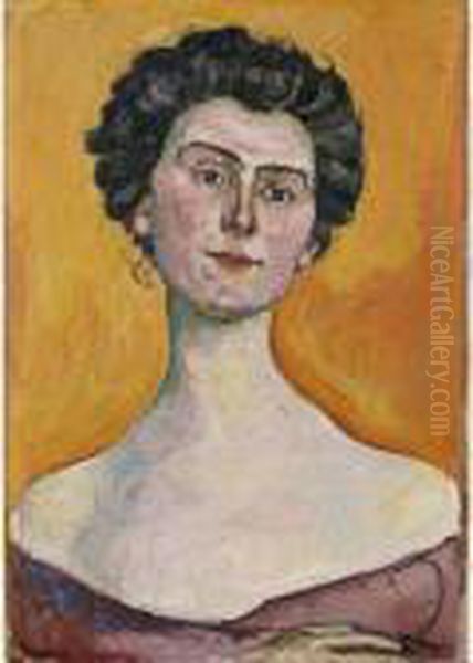 Potrait Of Clara Pasche-battie Oil Painting by Ferdinand Hodler