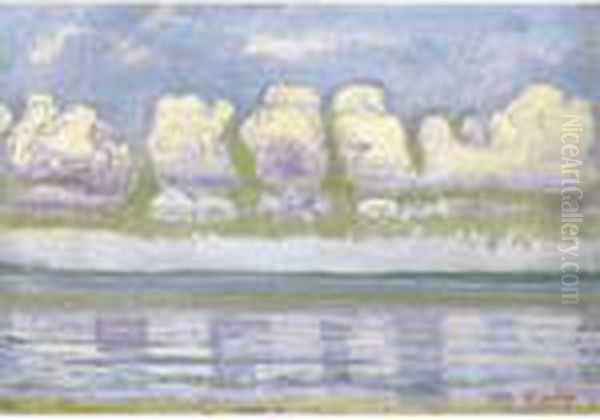 Lake Geneva With Jura (landscape Rhythm Of Forms) Oil Painting by Ferdinand Hodler