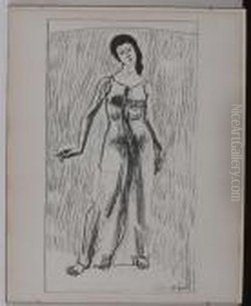 Standing Woman Oil Painting by Ferdinand Hodler