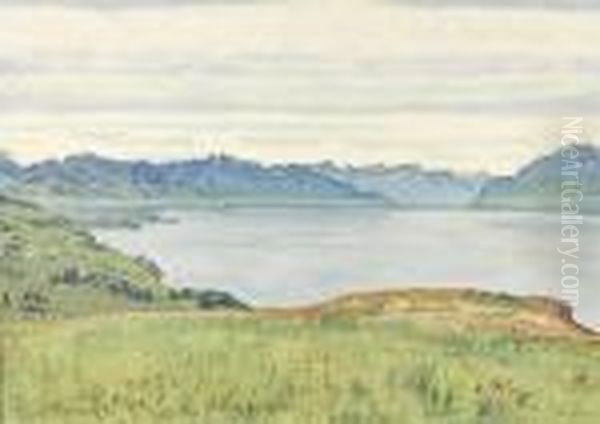 Genfersee, Blick Gegen Das Wallis. Oil Painting by Ferdinand Hodler