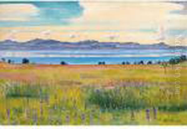 Der Genfersee Von Saint-prex Aus
View Of The Lake Of Geneva From Saint-prex Oil Painting by Ferdinand Hodler