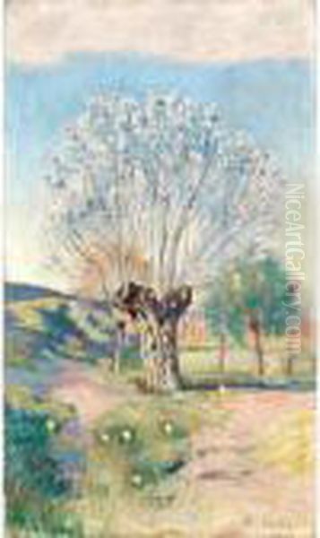 Willow Tree Oil Painting by Ferdinand Hodler