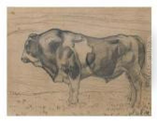 Freiburger Stier Oil Painting by Ferdinand Hodler