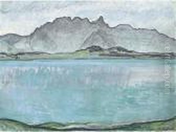 Thunersee Mit Stockhorn Oil Painting by Ferdinand Hodler