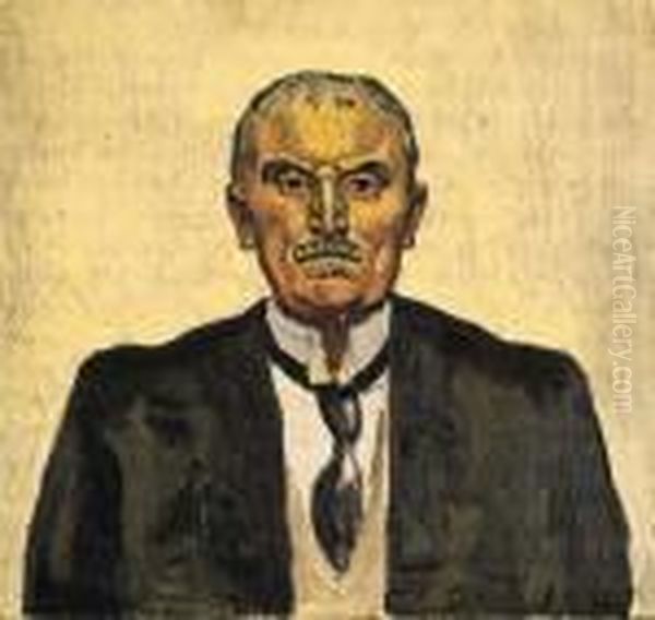 Portrait D'adrian Lachenal Oil Painting by Ferdinand Hodler