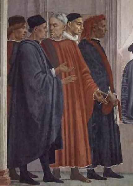 The Raising of the Son of Theophilus King of Antioch detail of Dignitaries at the King of Antiochs Court 1480 Oil Painting by T. & Lippi, F. Masaccio