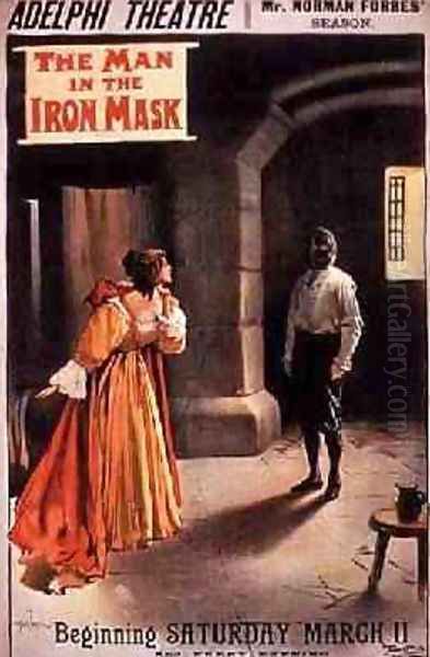 Poster The Man in the Iron Mask at The Adelphi Theatre London Oil Painting by Albert Morrow