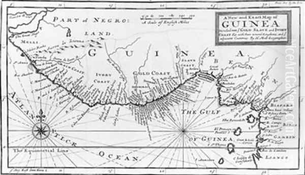 A New and Exact Map of Guinea from A New and Accurate Description of the Coast of Guinea Oil Painting by Hermann Moll