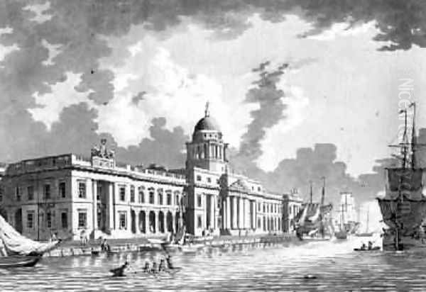 The Custom House Dublin 1792 Oil Painting by James Malton