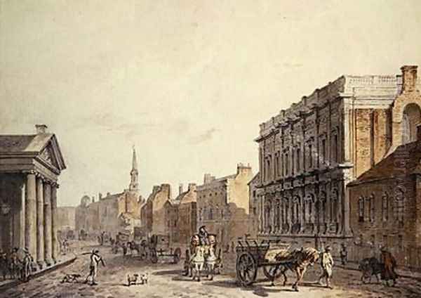 View of Whitehall looking towards Charing Cross 1790 Oil Painting by James Miller