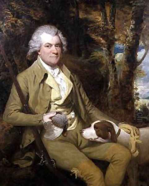 Portrait of Squire Morland with his gun and dog Oil Painting by James Miller