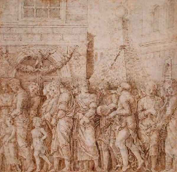 Study for the seventh canvas of the Triumph of Caesar Oil Painting by Andrea Mantegna