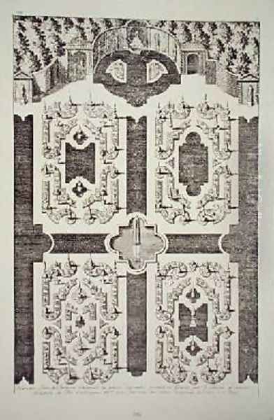 Garden design from New Book of Parterres Oil Painting by Daniel the Elder Marot