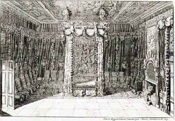 Design for a Bedchamber with a Four Poster Bed Oil Painting by Daniel the Elder Marot