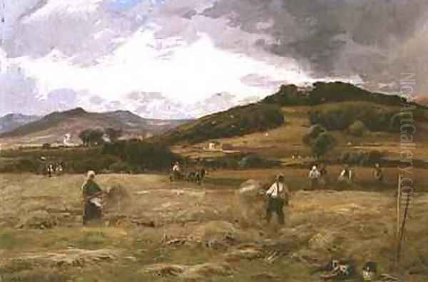 Haymaking Oil Painting by William Manners