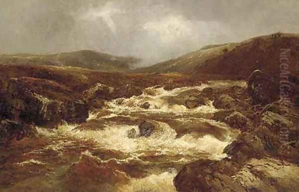 A river in full spate Oil Painting by William Manners