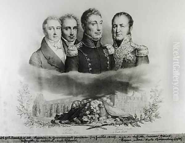 The Provisional Government of 29th July 1830 L to R Jacques Lafitte 1767-1844 Oil Painting by Antoine Maurin