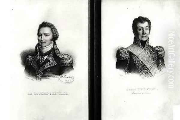 Portraits of Louis Rene Madeleine Le Vassor 1745-1804 Count of La Touche Treville and Admiral Laurent Truguet 1752-1839 1836 Oil Painting by Antoine Maurin