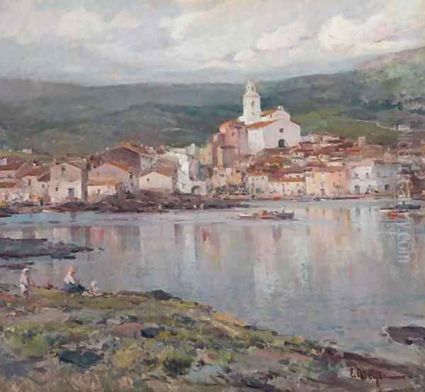 Cadaques (The village of Cadaques) Oil Painting by Eliseu Meifren i Roig